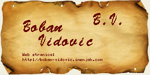 Boban Vidović vizit kartica